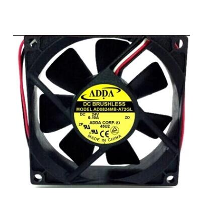 Original ADDA AD0824MB-A72GL Cooling Fan 24V 0.1A 2.4W 3wires AD0824MB-A72GL Fans